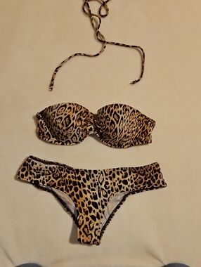 Victoria's Secret Leopard Print Bikini - Tan & Black